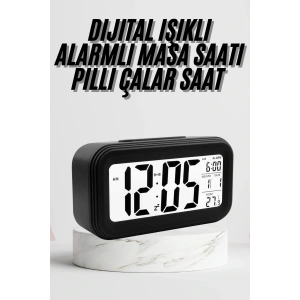 Dijital Masa Saati Termometre Takvim Led Ekran Pilli Ev Ofis Masası