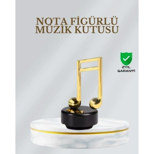 Dönen Nota Figürlü Müzik Box Işıltılı Dekoratif Tasarım