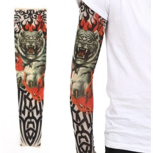 Giyilebilir Kol Dövmesi Çorap Dövme 3D Baskılı Kol Bacak Dövme 2 Adet Model 3 (5047)
