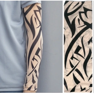 Giyilebilir Kol Dövmesi Çorap Dövme 3D Baskılı Kol Bacak Dövme 2 Adet Model 7 (5047)