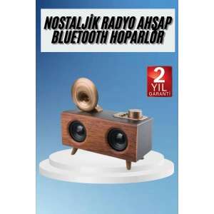 Gramafon Radyo Bluetooth Hoparlör Nostaljik Radyo FM Radyo
