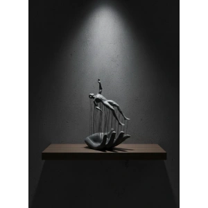 Gri El İnsan Figürü Minimal ve Anlamlı Dekoratif Biblo Modern Ev Dekorasyonu