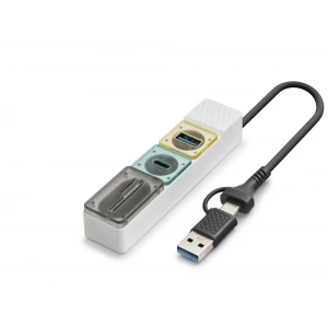 Hdx7058 Type-C Usb 3.0 Combo Hub Kart Okuyucu 4 Port 5 Gbps - Beyaz