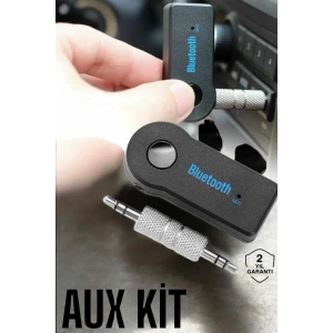 Kablosuz Bluetooth Aux Araç Kiti Siyah Hafıza Kartlı