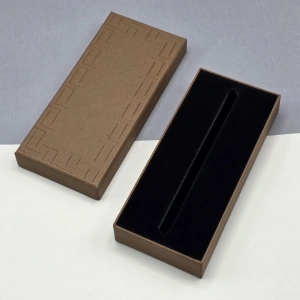 Kahverengi Özel Motifli Lüks Kalem Kutusu