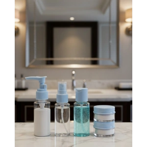 Kompakt 5’li Seyahat Banyo Şişe Takımı Çantalı