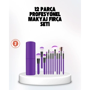 Kusursuz Makyaj İçin 12 Parça Profesyonel Fırça Seti Taşınabilir Kutu Hediyeli