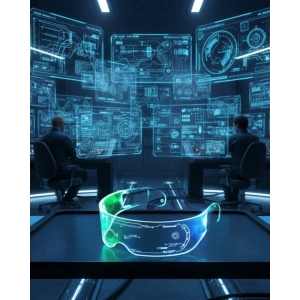 LED Işıklı Rave Gözlüğü 7 Renk 5 Işık Modu Futuristik Tasarım