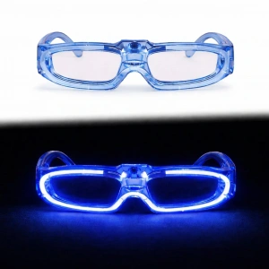Mavi LED Işıklı Parti Gözlüğü 3 Modlu – Glow & Gece Eğlence Gözlüğü