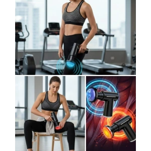 Profesyonel Derin Doku Masaj Aleti 6 Başlık 1800 mAh Batarya