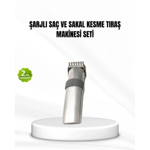 Şarjlı Saç ve Sakal Kesme Makinesi – Paslanmaz Çelik , Ayarlanabilir Başlık