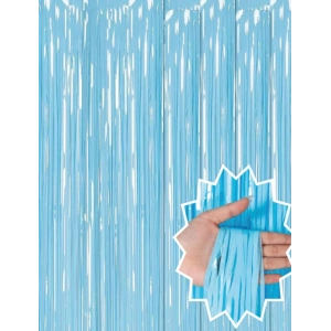 Soft Mavi Püsküllü Kapı Perdesi - Parti, Baby Shower, Sünnet Süsü, Cinsiyet Partisi 1x2 m (5047)