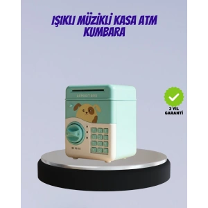 Su Yeşili Işıklı Sesli Elektronik Şifreli Çocuk Kumbarası