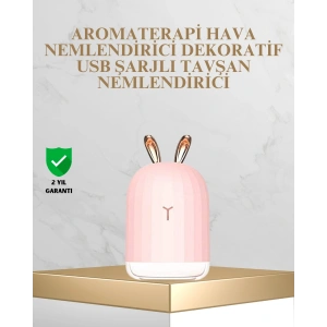 Tavşan Kulak Tasarımlı 200 ml USB Aroma Difüzör ve Hava Nemlendirici