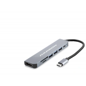 Type-C Combo Hub Hdmi 4K Usb 3.0 Kart Okuyucu 7 Port - Gri HDX7835