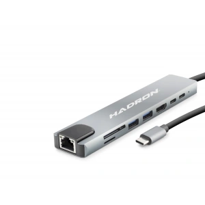 Type-C Combo Hub Hdmi 4K Usb 3.0 Lan Kart Okuyucu 8 Port - Gri HDX7841