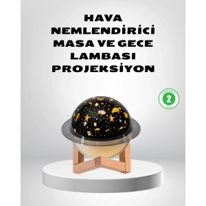 USB Projeksiyon Gece Lambası ve Hava Nemlendirici – Aromaterapi Destekli, Taşınabilir Mini