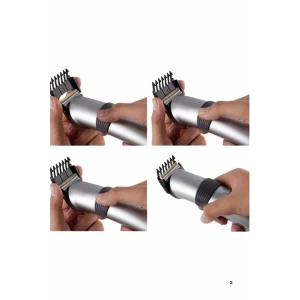 Yeni Nesil Profesyonel Şarjlı Saç Sakal Tıraş Makinesi Ayarlanabilir 4 Taraklı