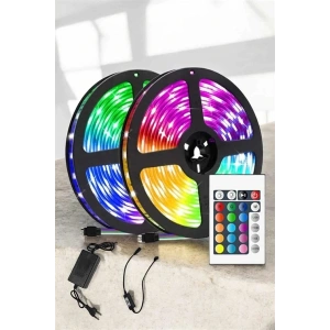 Yeni Nesil RGB Işıklı 10Metre Şerit Led Kumandalı Şarj Edilebilir