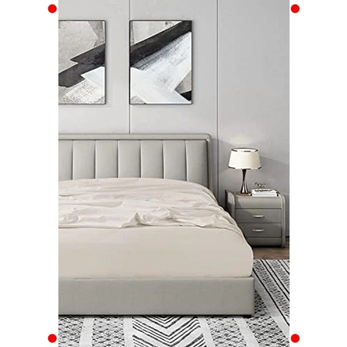 %100 Pamuk Lastikli Jersey Çarşaf EKRU