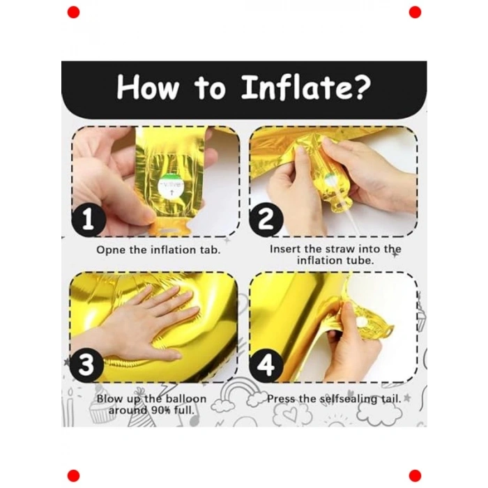 0 Rakamı Altın Folyo Balon 102 cm - Parti Dekorasyonu