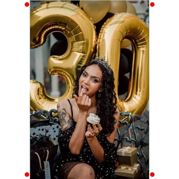 0 Rakamı Altın Folyo Balon 102 cm - Parti Dekorasyonu