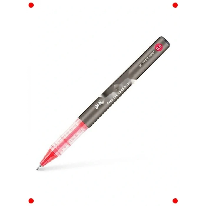 0.5 mm Kırmızı Roller Kalem - Kalıcı Mürekkep