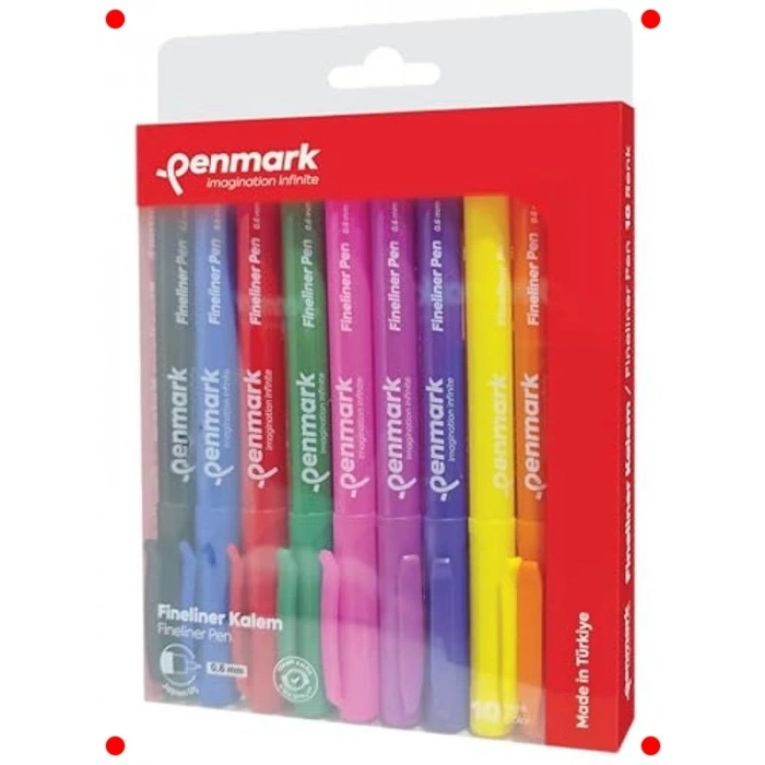 0,6 mm Fineliner Kalem Seti (10 Adet)