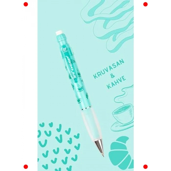 0.7mm Mekanik Kurşun Kalem - Kruvasan Kahve Desenli