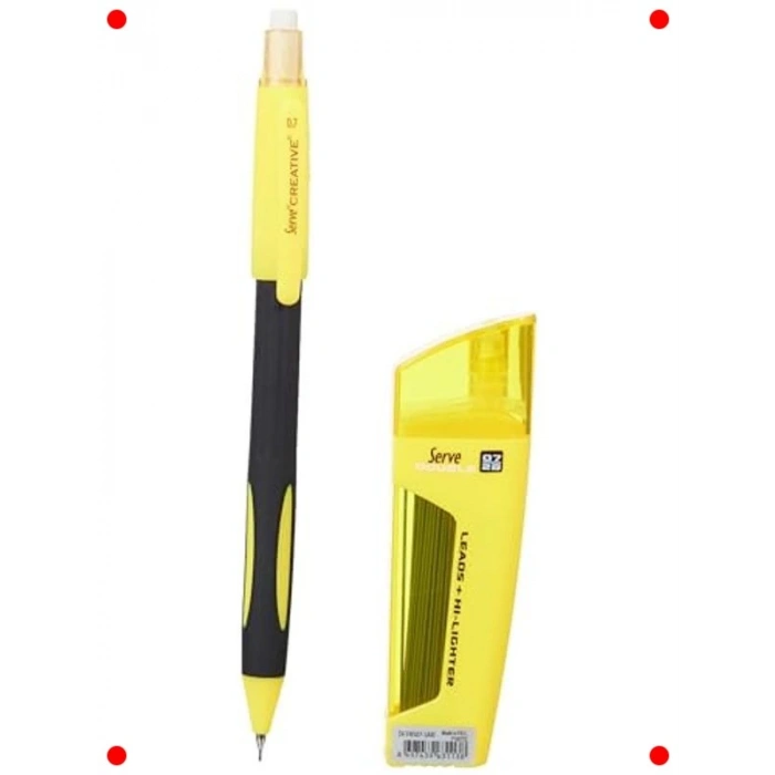 0.7mm Sarı Mekanik Kurşun Kalem Seti (2 Adet)