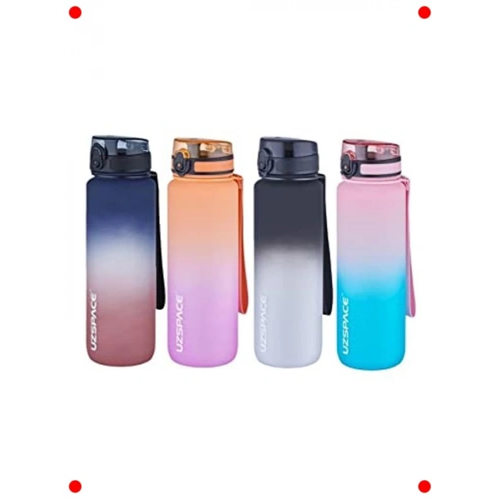 1 Litre Çift Renkli Tritan Su Matarası Turuncu-Mor