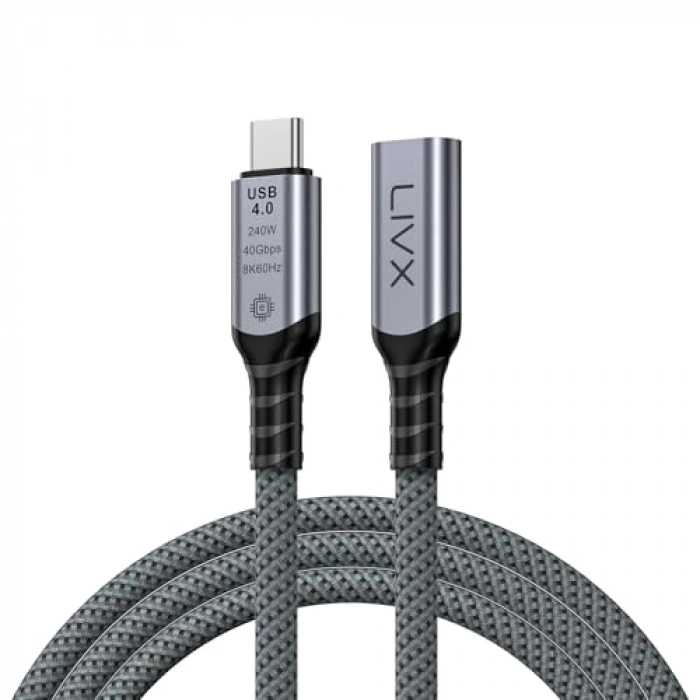 1 Metre Uzunlukta USB4.0 Type C Uzatma Kablosu, 240W