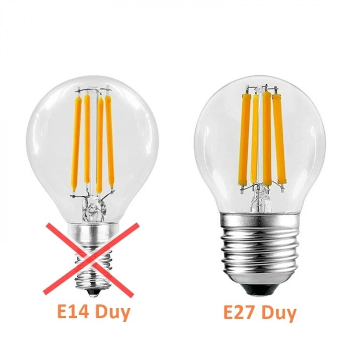 10 Adet 6 Watt LED Filament Ampul, Şeffaf Cam