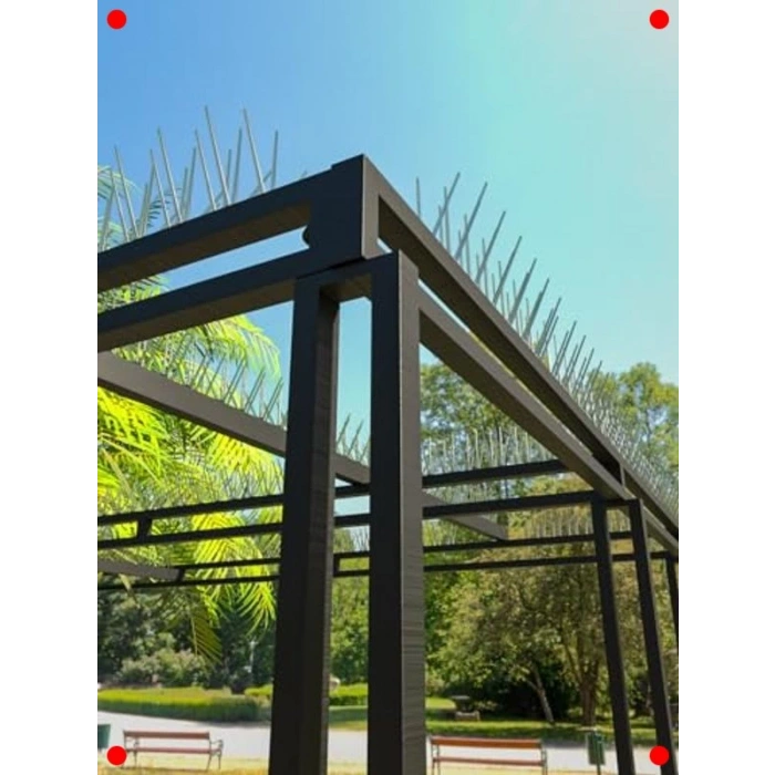 10 Adet Kuş Kovucu Dikenli Bariyer 50 cm - Siyah