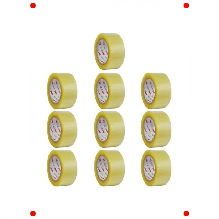 10 Adet Şeffaf Güçlü Koli Bandı - 45mm x 100 Metre