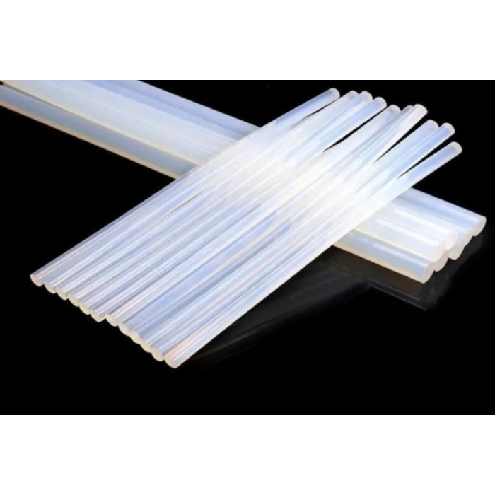 10 Adet Şeffaf Mum Sıcak Silikon, 7 mm Kalınlık, 30 cm Uzunluk