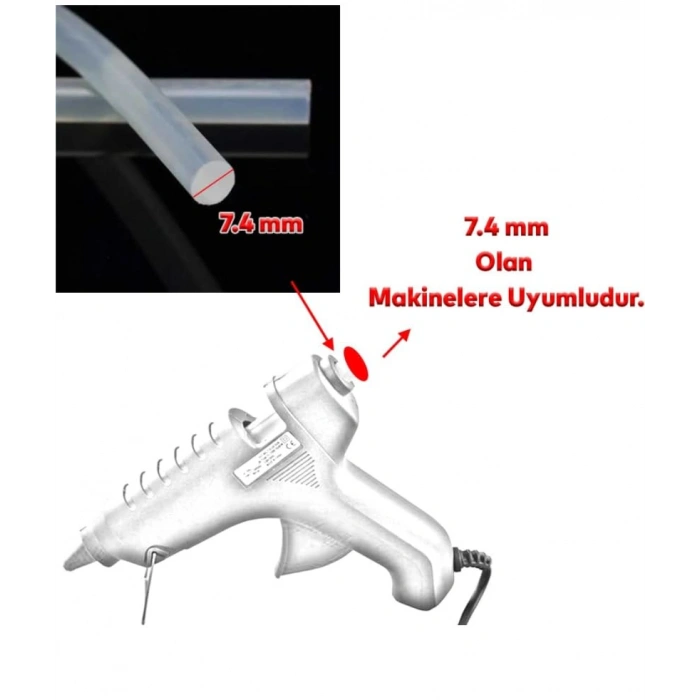 10 Adet Şeffaf Mum Sıcak Silikon, 7 mm Kalınlık, 30 cm Uzunluk