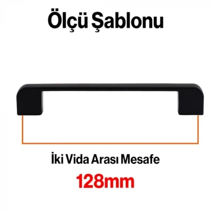 10 Adet Siyah Mutfak Kulbu, 128 mm Metal Çekmece Kulpları