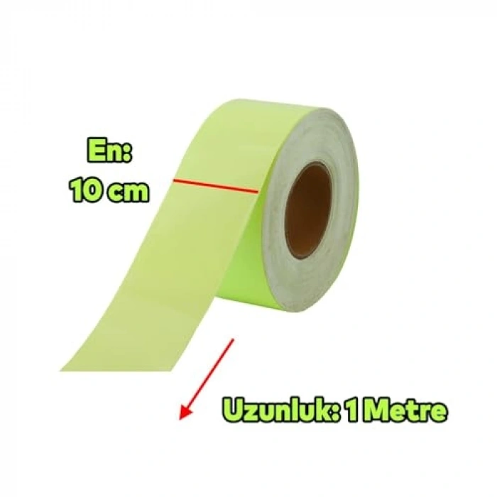 10 cm Gece Parlayan Fosforlu Reflektif Düz Şerit Bant