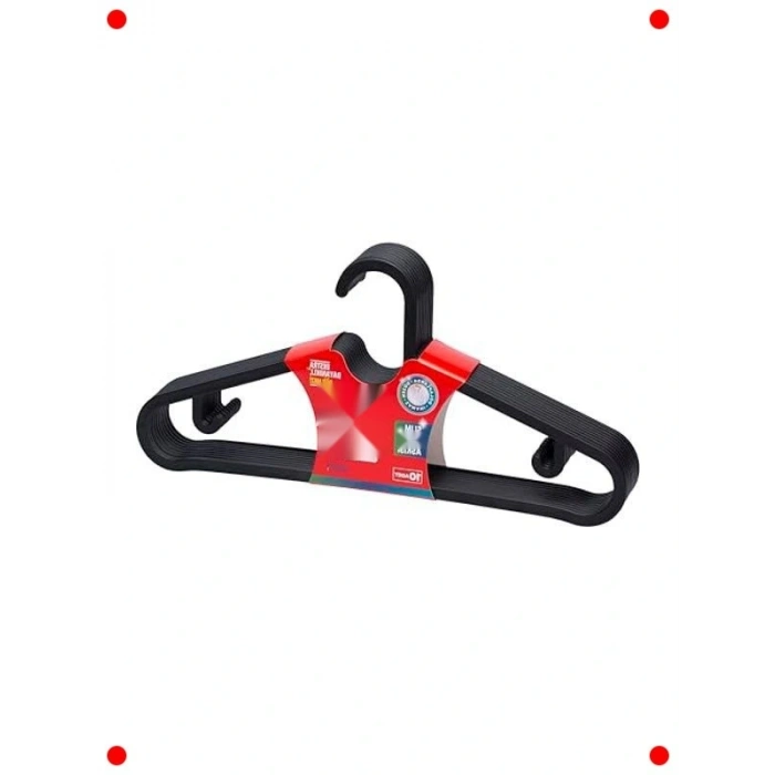 10 İnce Plastik Elbise Askısı Seti