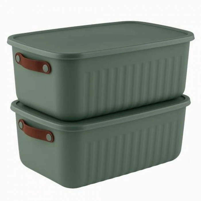 10 Litre Kapasiteli 2li Kapaklı Saklama Kutusu Seti