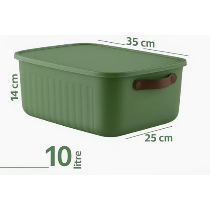 10 Litre Kapasiteli 2li Kapaklı Saklama Kutusu Seti