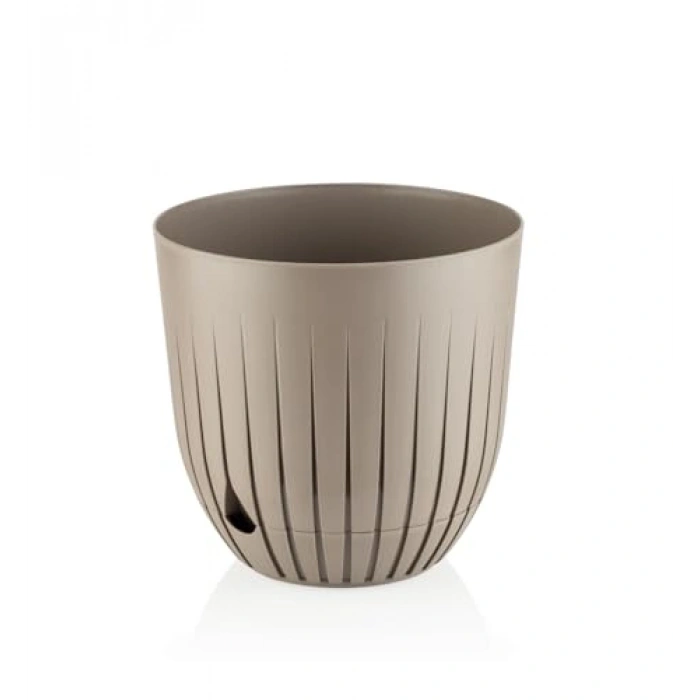 10 Litre Kapasiteli Çizgi Saksı, Delikli Plastik Tasarım