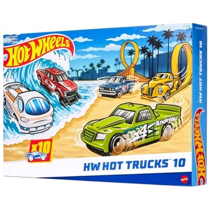 10lu Hot Wheels Kamyon Seti, Akrobasi ve Yarış Temalı