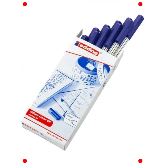 10lu Mavi Fineliner Kalem Seti - 0.3mm İnce Uç