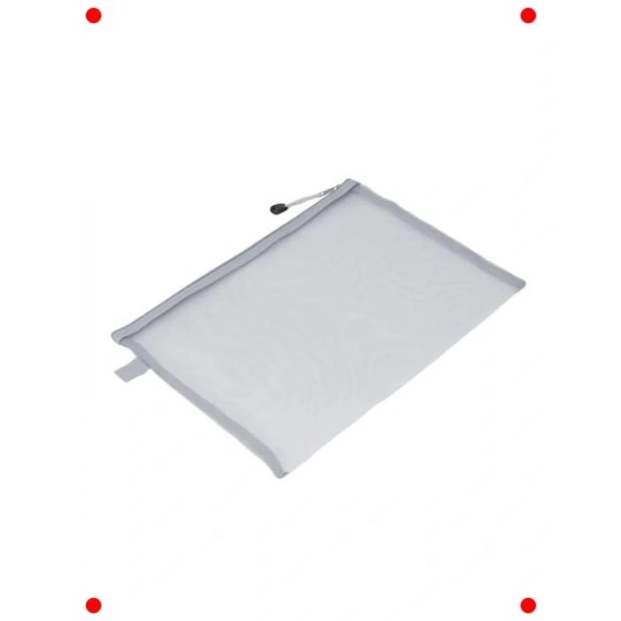 10lu Şeffaf File Fermuarlı Belge Kılıfı (A4 Boyut, Gri)