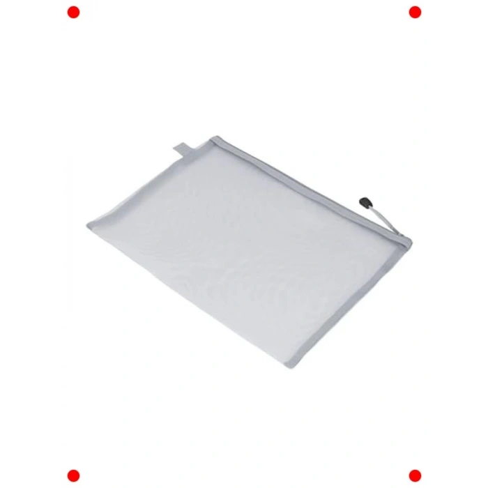 10lu Şeffaf File Fermuarlı Belge Kılıfı (A4 Boyut, Gri)