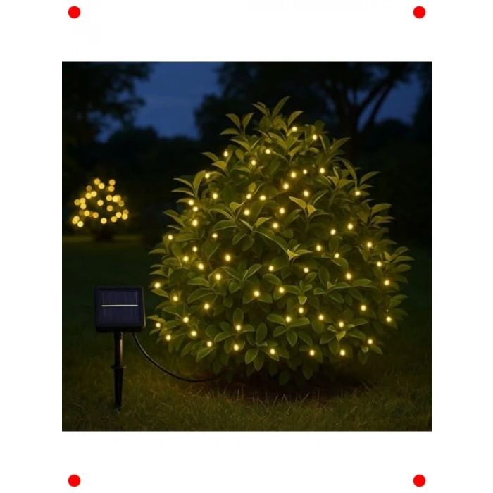 10 Metre 100 Ledli Güneş Enerjili Bahçe Aydınlatması