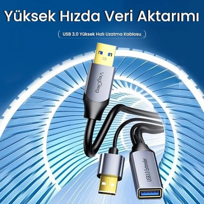 10 Metre USB 3.0 Uzatma Kablosu, Sinyal Güçlendirici