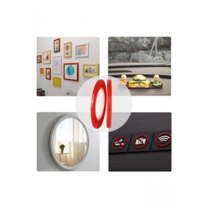 10 mm Genişlikte Şeffaf Su Geçirmez Çift Taraflı Bant, 5 mt